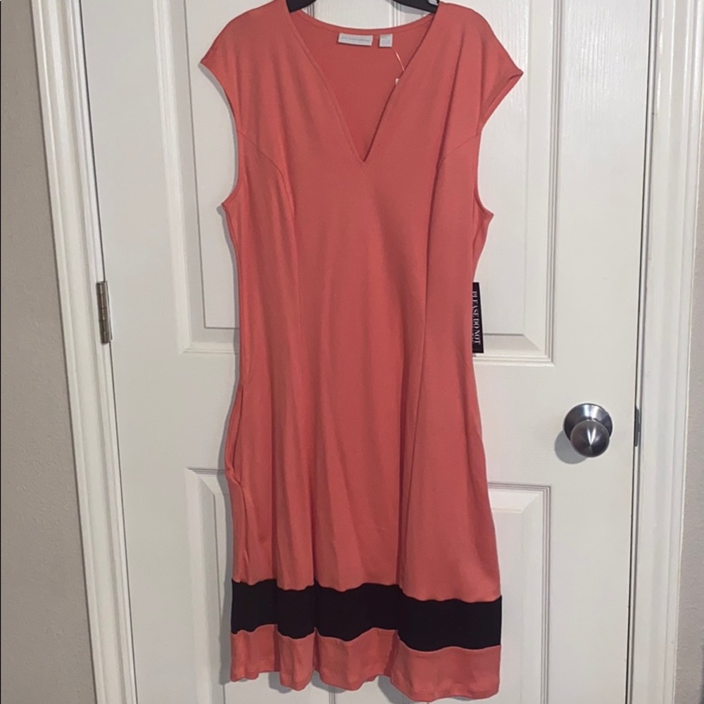 Coral and black New York & Co dress